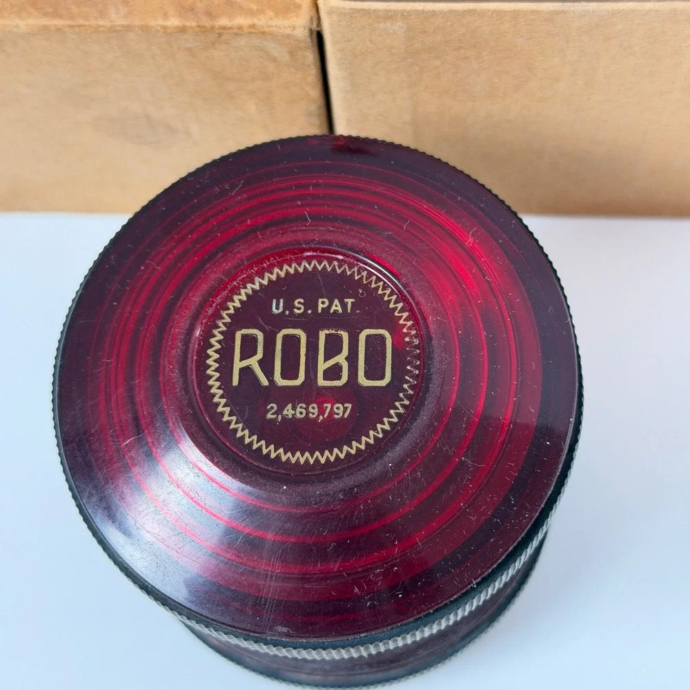 Vintage Robo Knife Sharpener Red Lucite 1950s U.S. Patent 2,469,797 with Box
